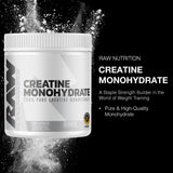RAW Nutrition Creatina Monohidrato, taza medidora para dosis consistentes en cada sesión