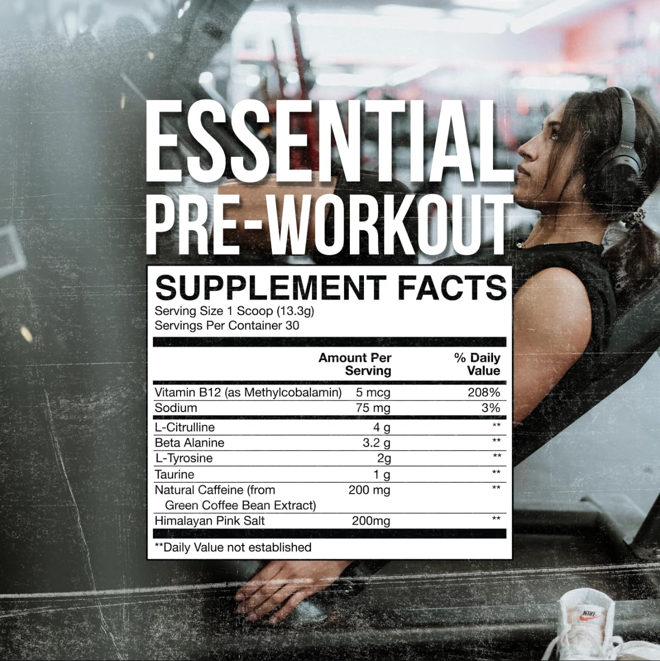 RAW Nutrition Essential Pre infografía de beneficios clave