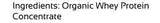 Raw Organic Whey producción en Estados Unidos en granjas familiares sostenibles.