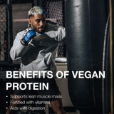 RAW Proteína vegana vainilla textura polvo cremosa para mezclar.