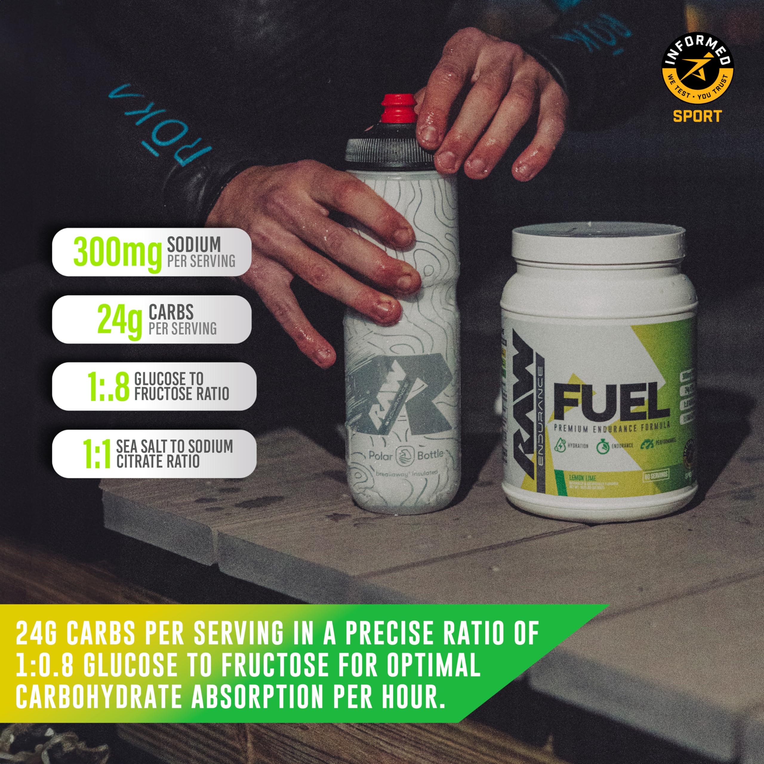 RAW Rendimiento limón-lima, 60-porciones para planificación de entrenamientos.