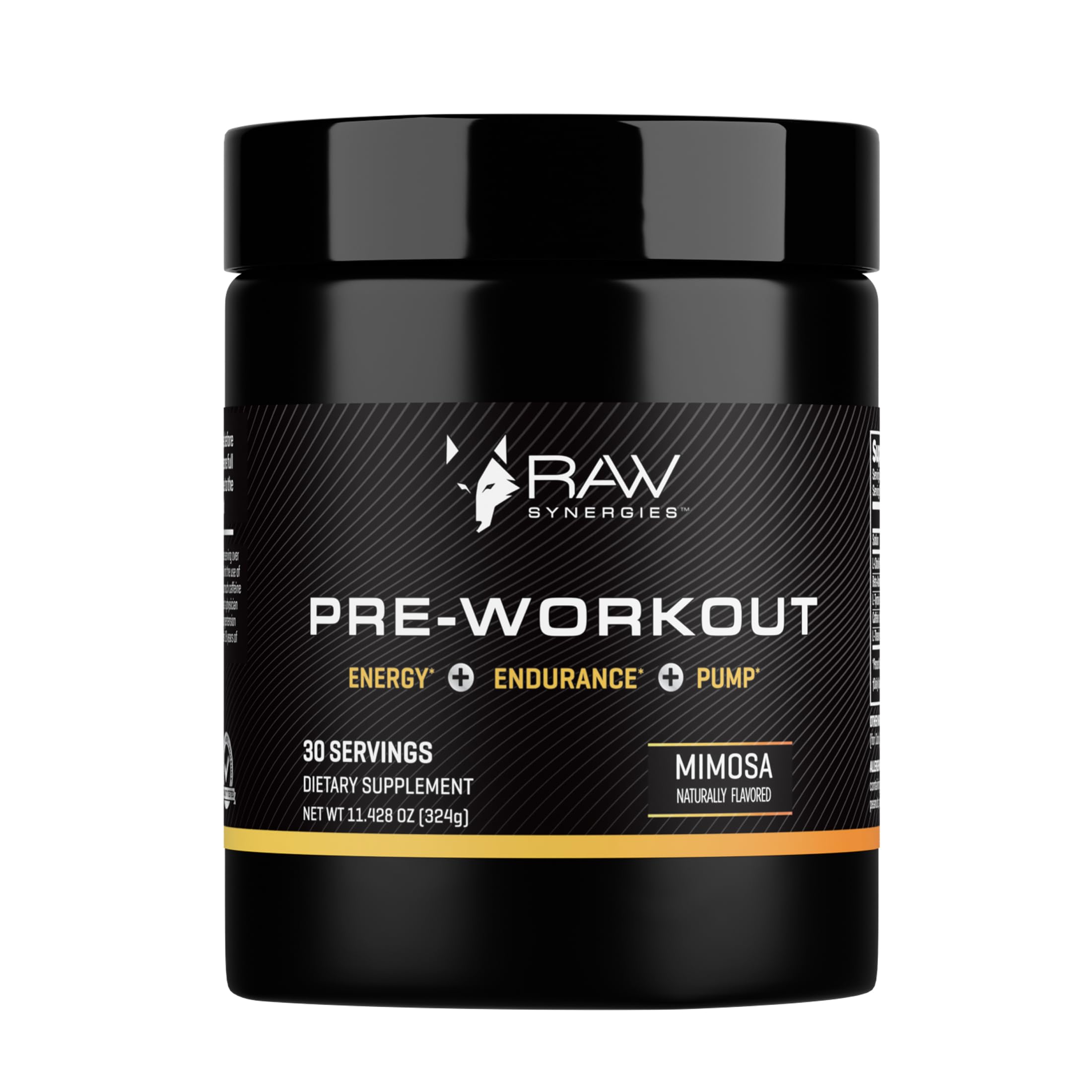 RAW Synergies Pre-Entrenamiento botella Mimosa para energía sostenida