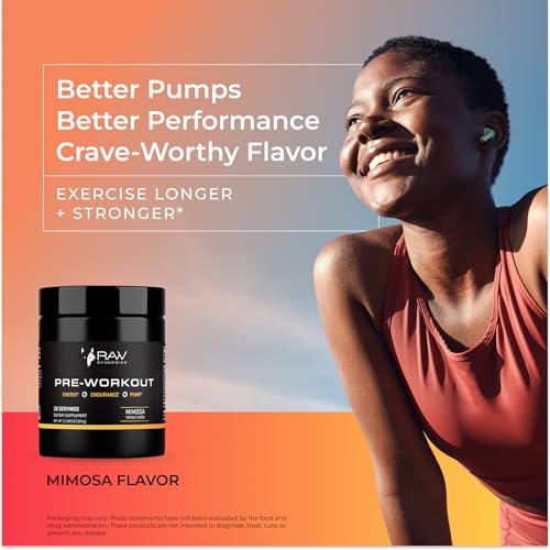 RAW Synergies Pre-Entrenamiento etiqueta clara con dosis recomendadas