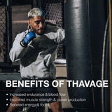 RAW Thavage Peach Bum, escena de entrenamiento: energía para entrenos y enfoque sostenido