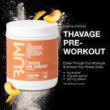 RAW Thavage Peach Bum, etiqueta frontal: presentación atractiva para preentrenamiento