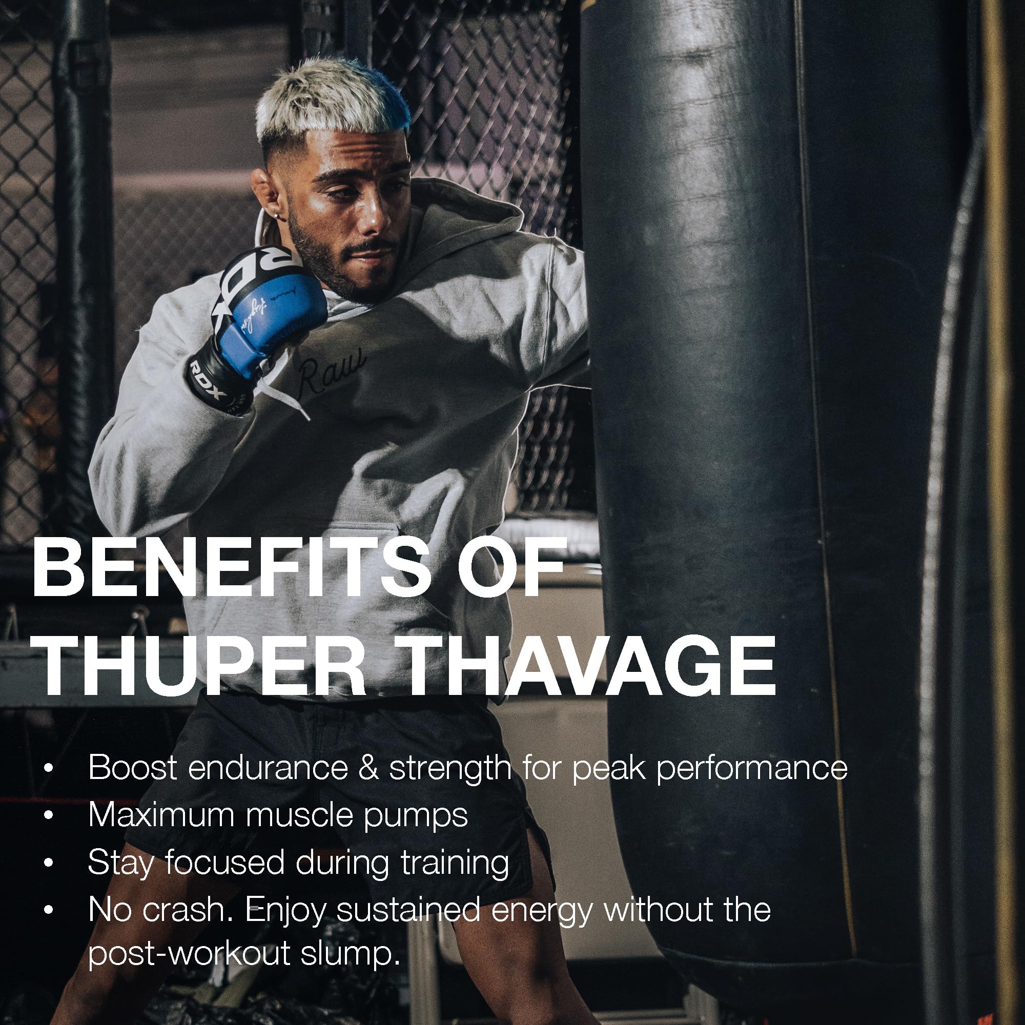 Entrenamiento en gimnasio con RAW Thuper Thavage.