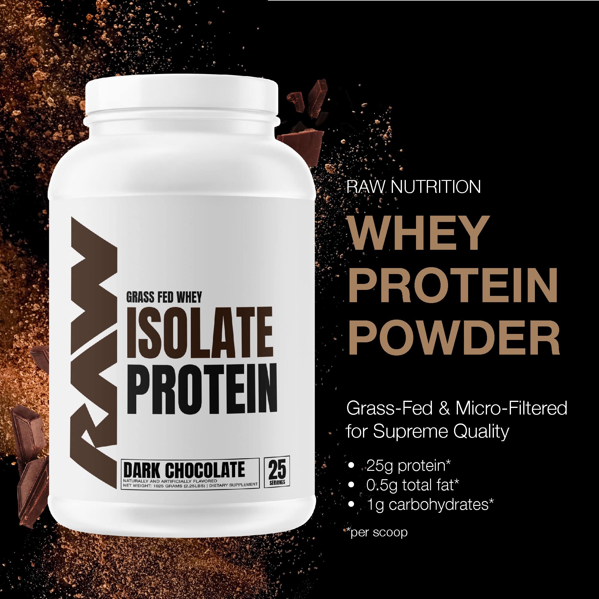 RAW Whey Isolate con BCAA; aporta aminoácidos para recuperación muscular