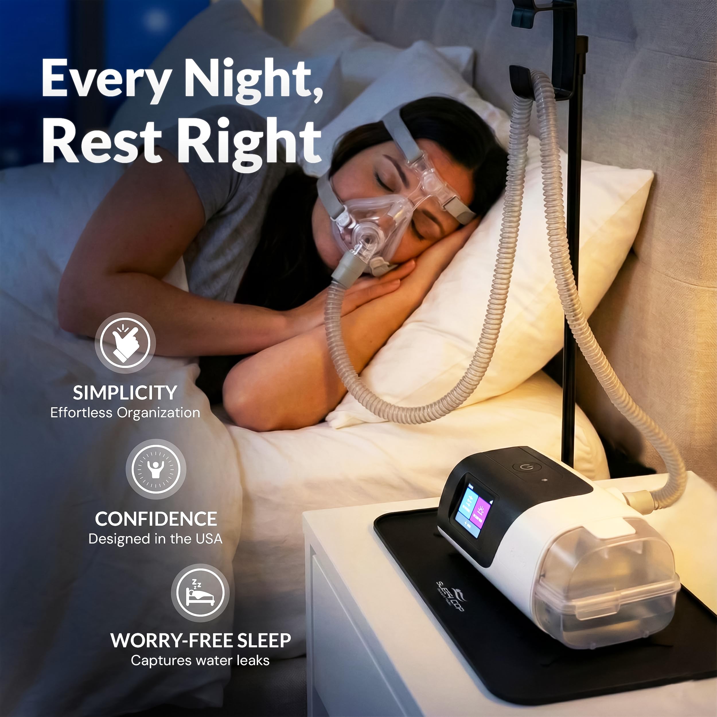 RawRock CPAP gancho mascara, mantiene la máscara fuera del suelo y accesible