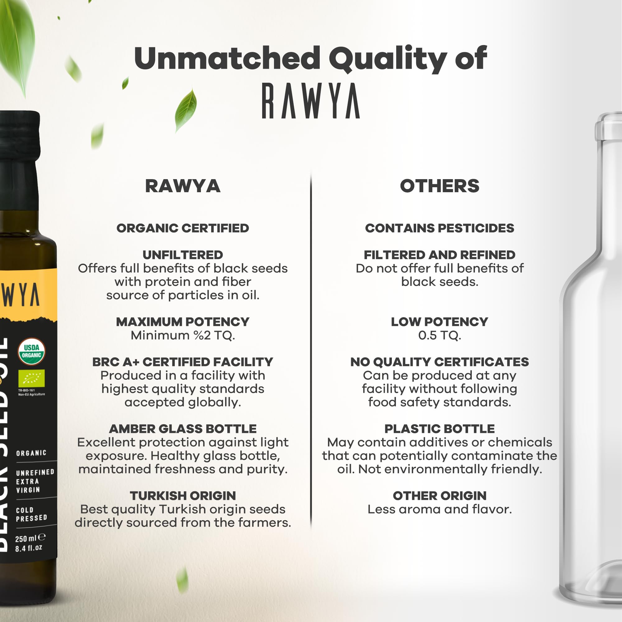 RAWYA Aplicación cosmética suave con aceite de semilla negra para piel.