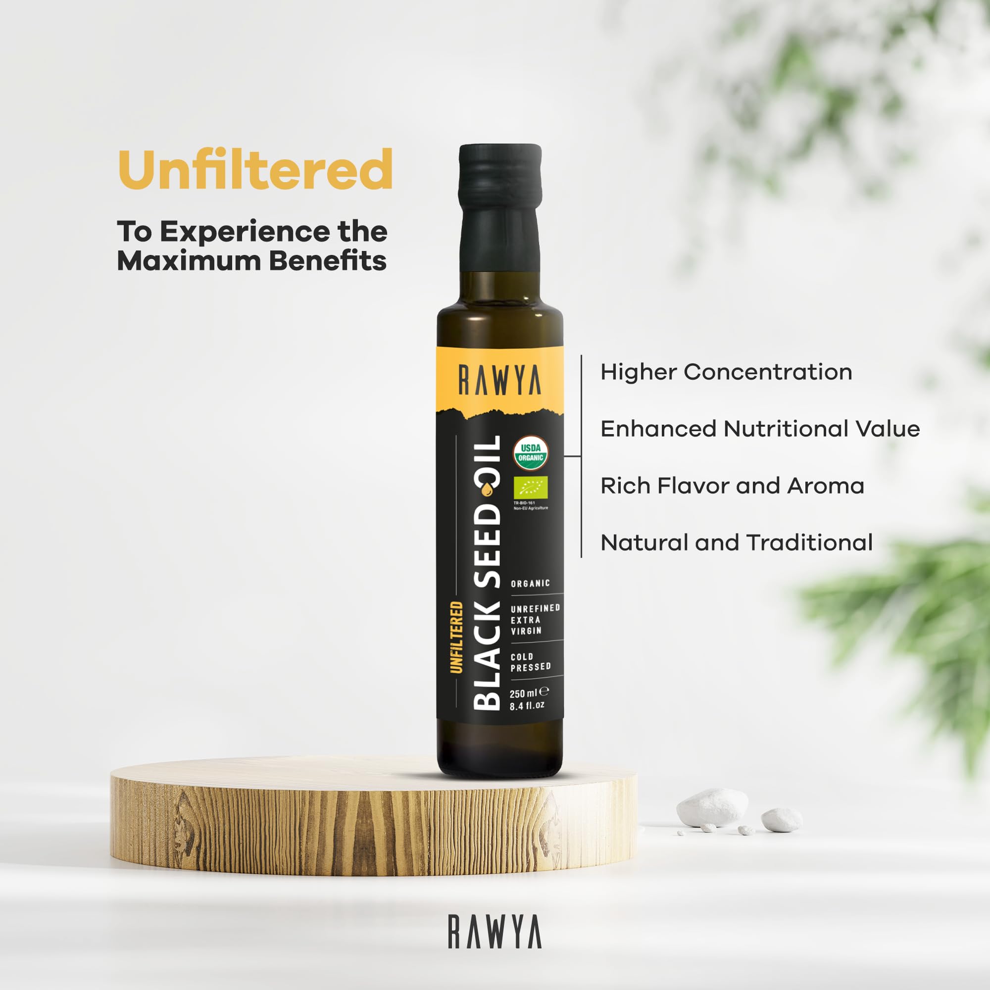 RAWYA Bote de vidrio protege la frescura y aroma.
