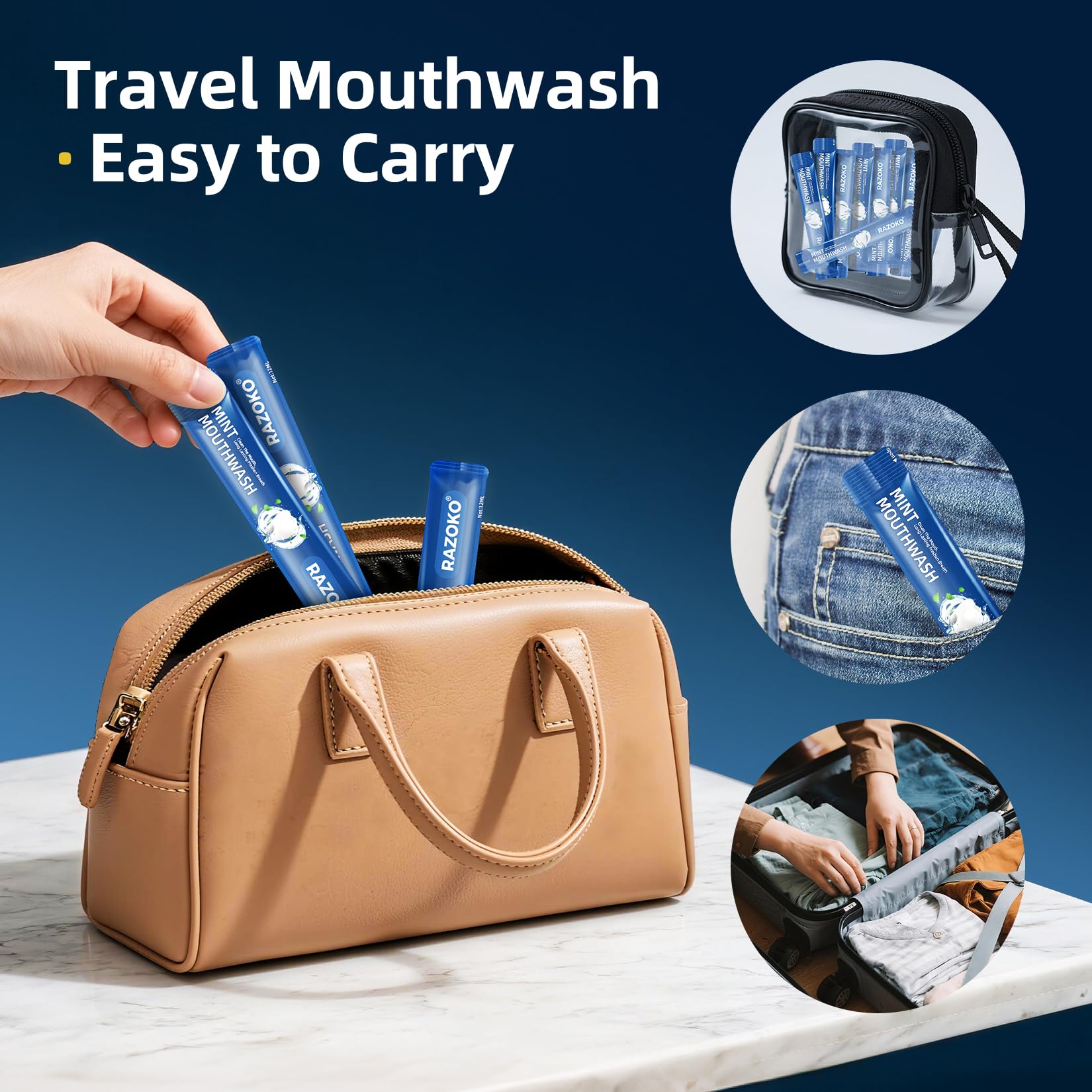 RAZOKO diseño compacto para viaje que cabe en tu bolso.