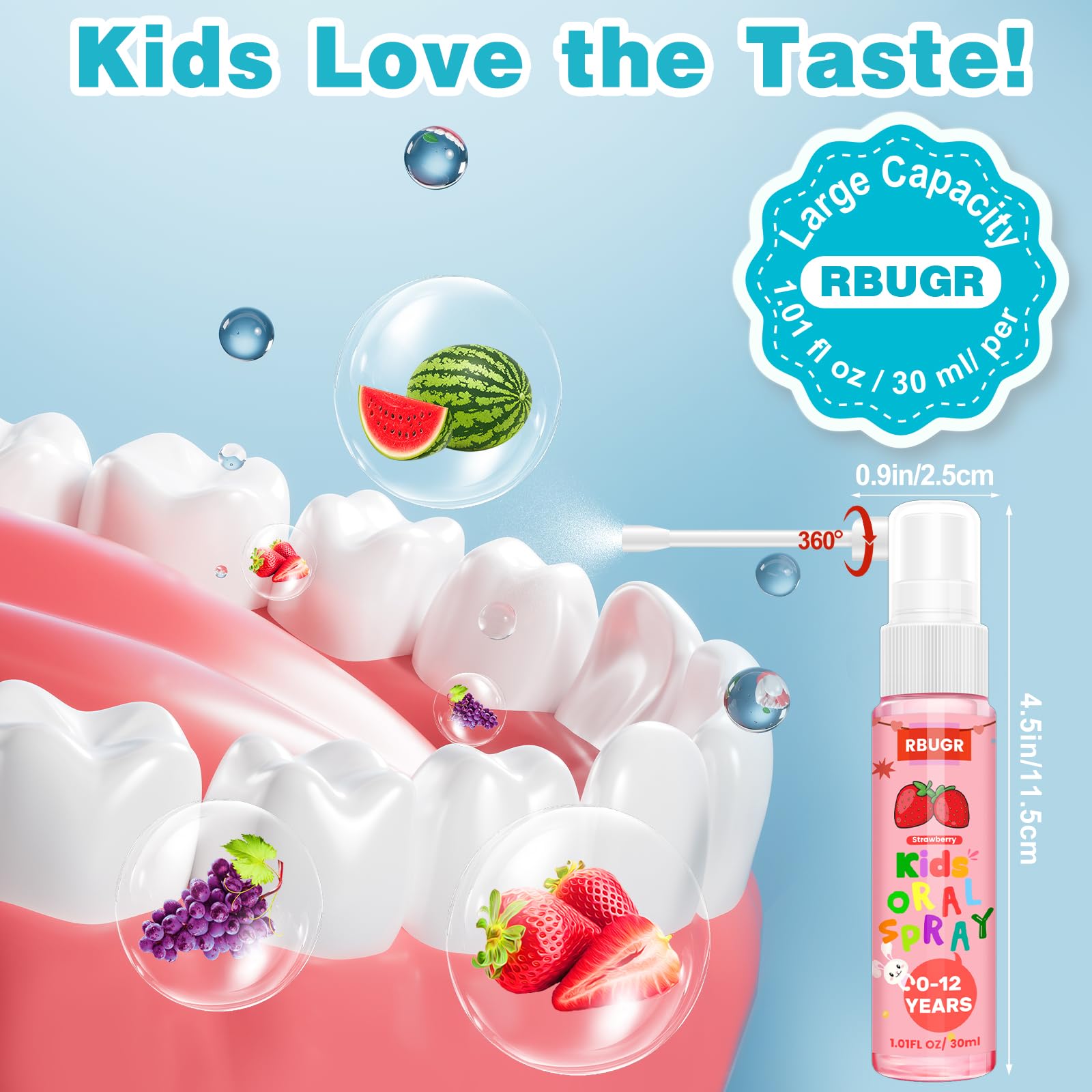 RBUGR spray bucal para niños sabor uva para uso diario