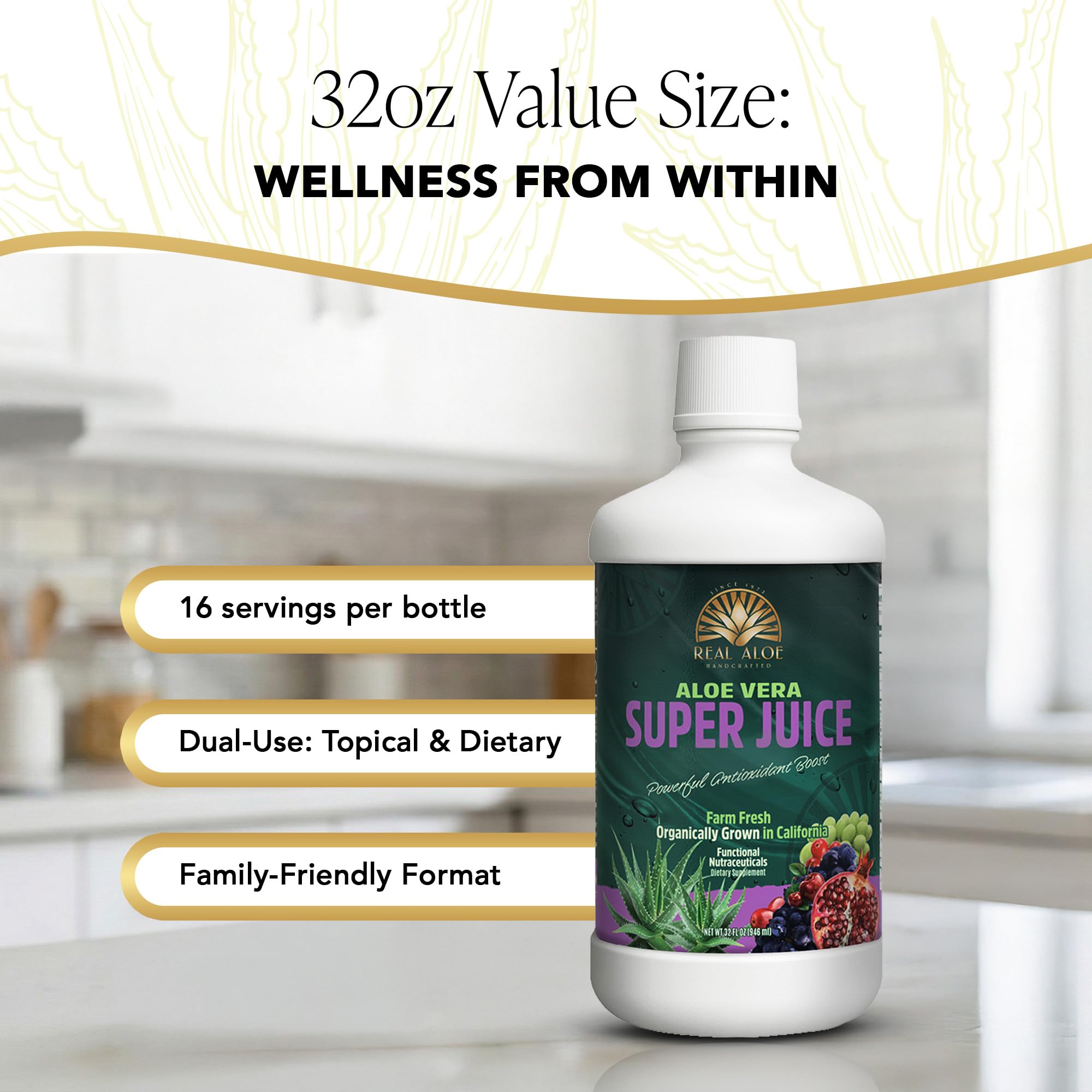 Real Aloe en batido: añade nutrición suave a bebidas.