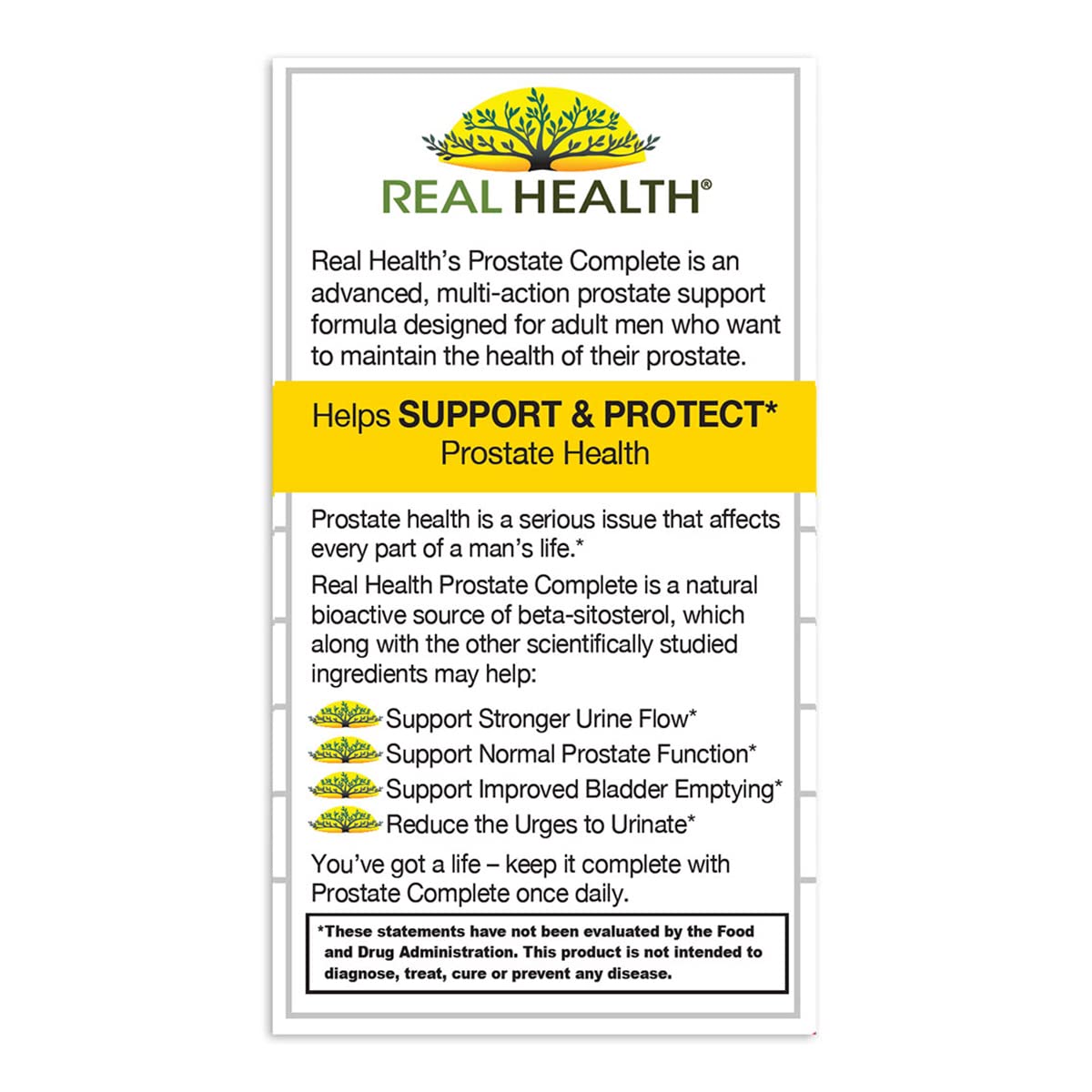 Real Health Prostate Complete resveratrol, antioxidante saludable para la dieta