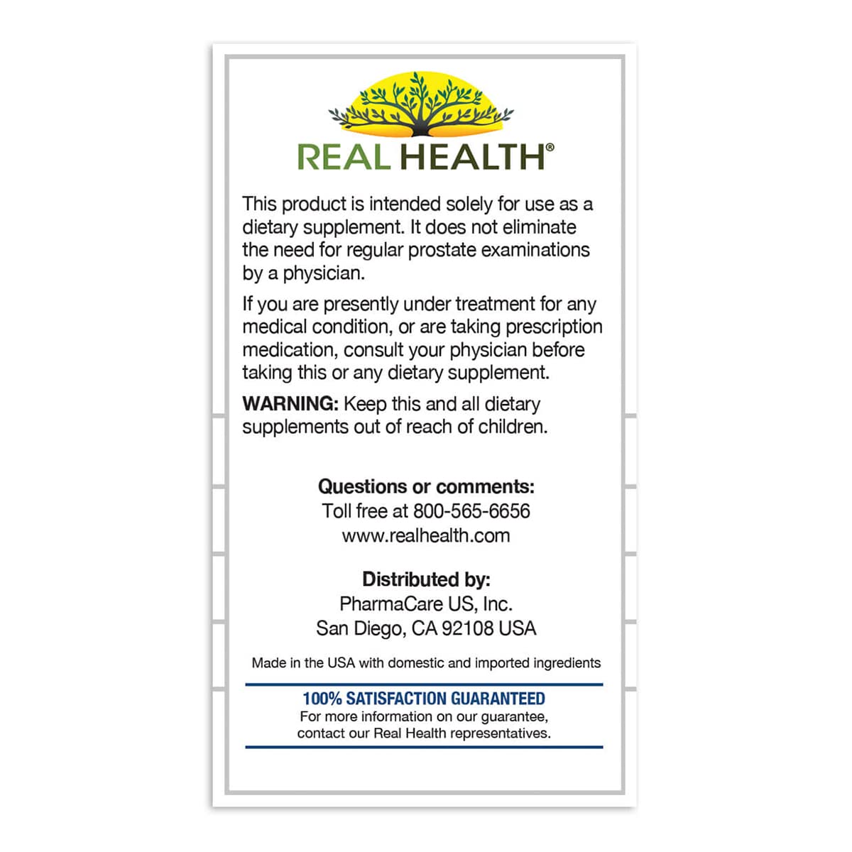 Real Health Prostate Complete selenio, mineral para funciones normales