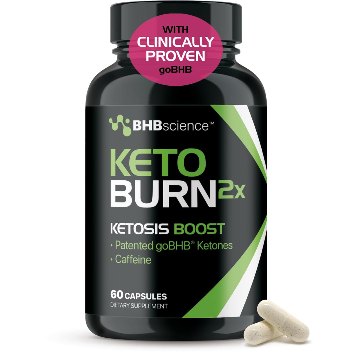 Real Ketones Keto BHB cápsulas frente: energía sostenida para el día