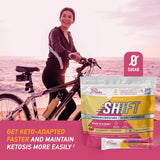 Real Ketones BHB Exógeno, paquetes frambuesa-limonada para hidratación diaria.