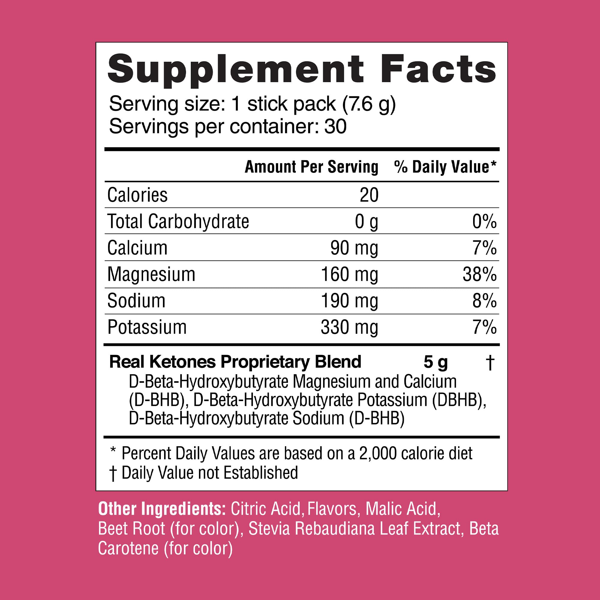 Real Ketones BHB Exógeno, paquetes frambuesa-limonada para energía durante entrenamientos.