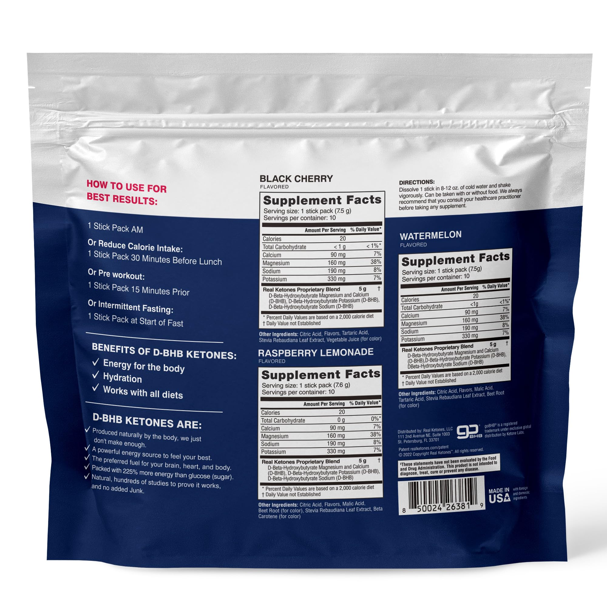 Real Ketones BHB: estilo-vida uso diario para hidratación y cetosis