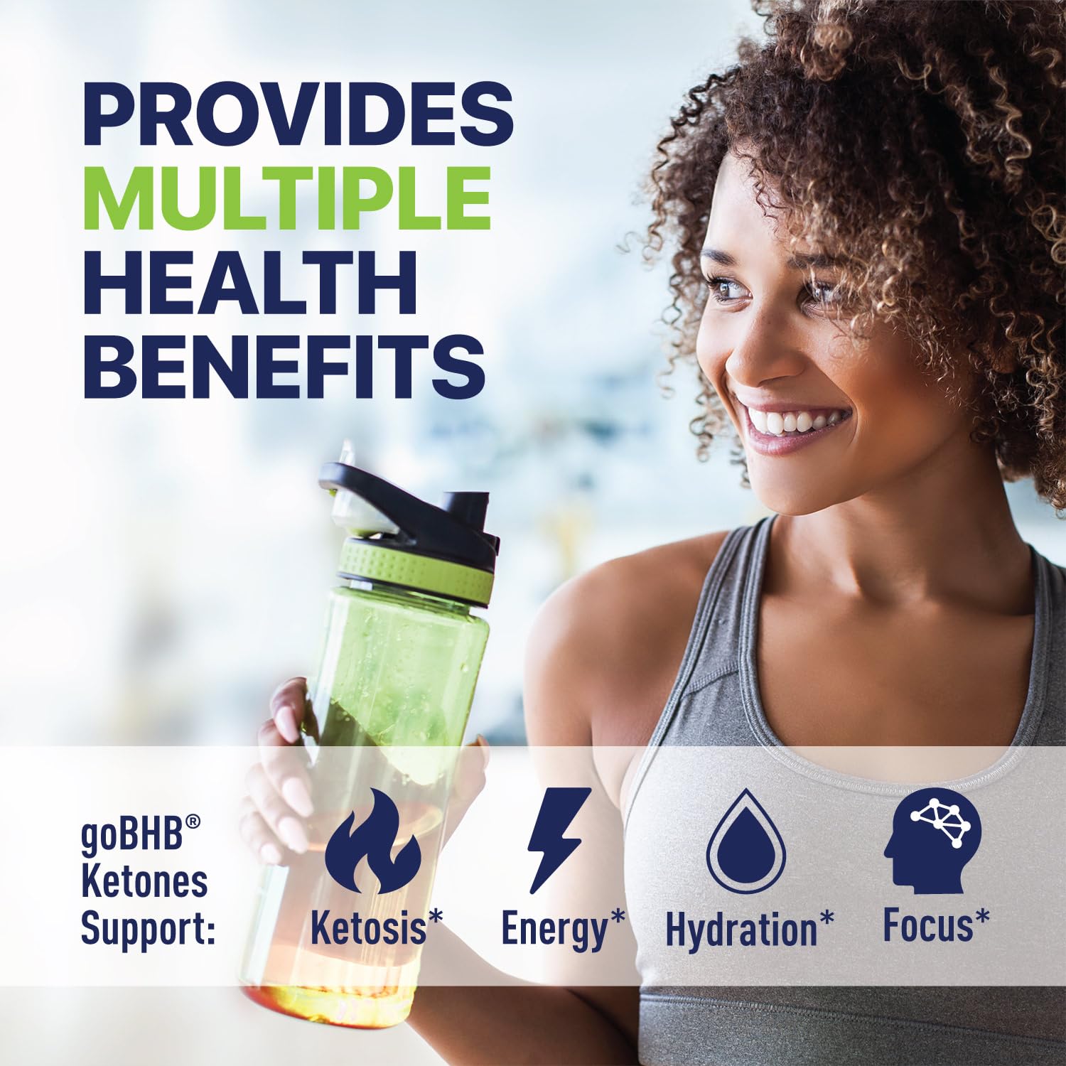 Real Ketones BHB Exógeno, ingredientes clave: apoyo metabólico sin aditivos.