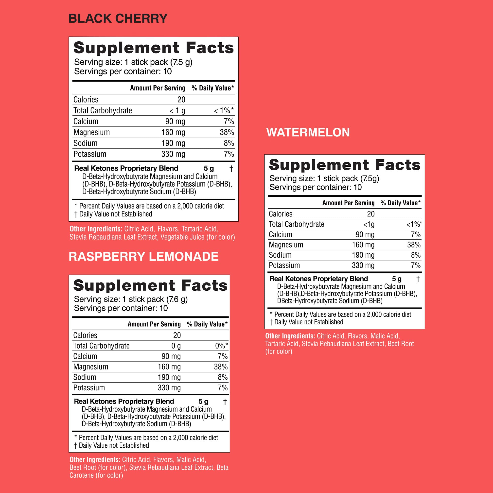 Real Ketones BHB: ingredientes-d-bhb polvo keto con D-BHB para energía sostenida