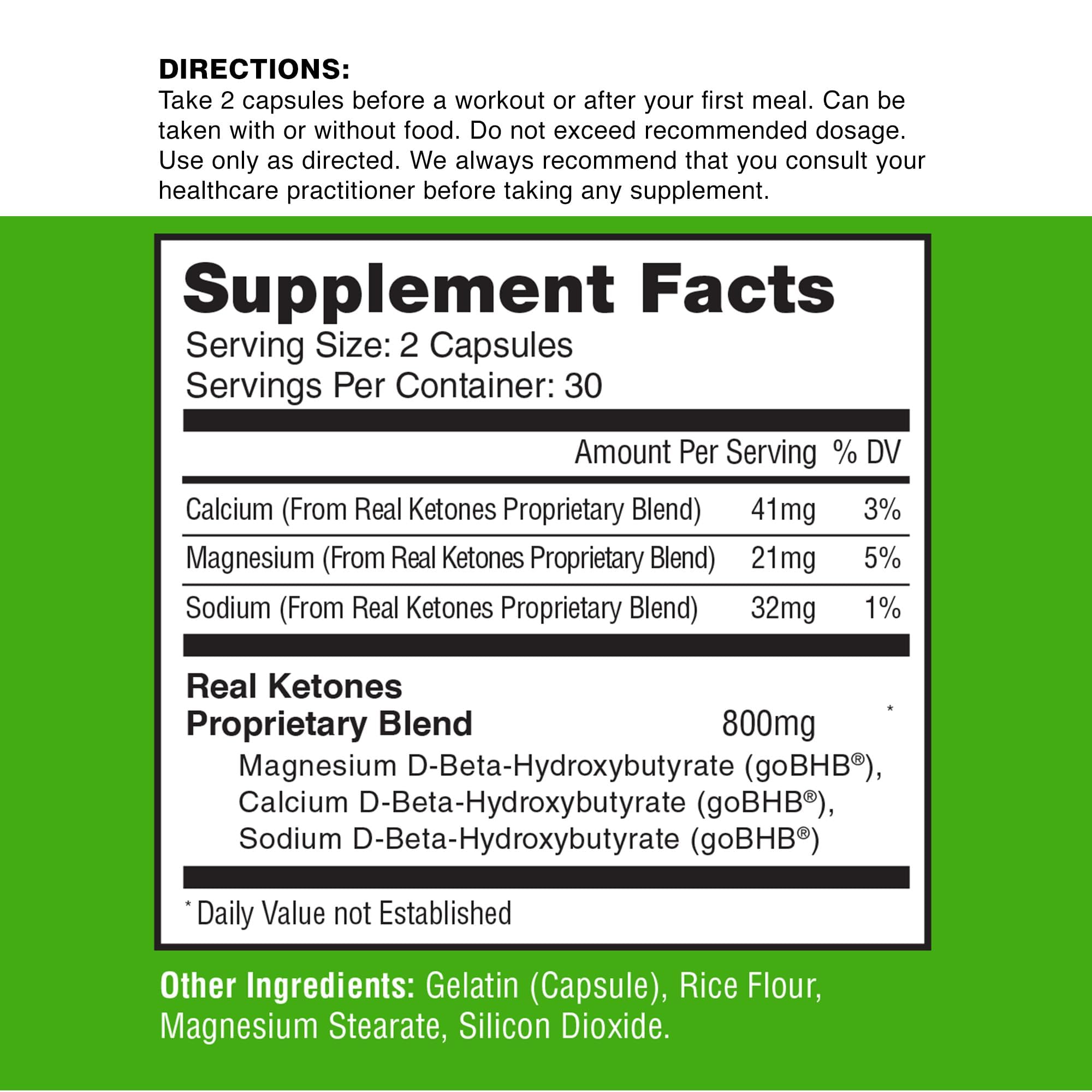 Real Ketones BHB capsulas tomadas mayor concentracion mental