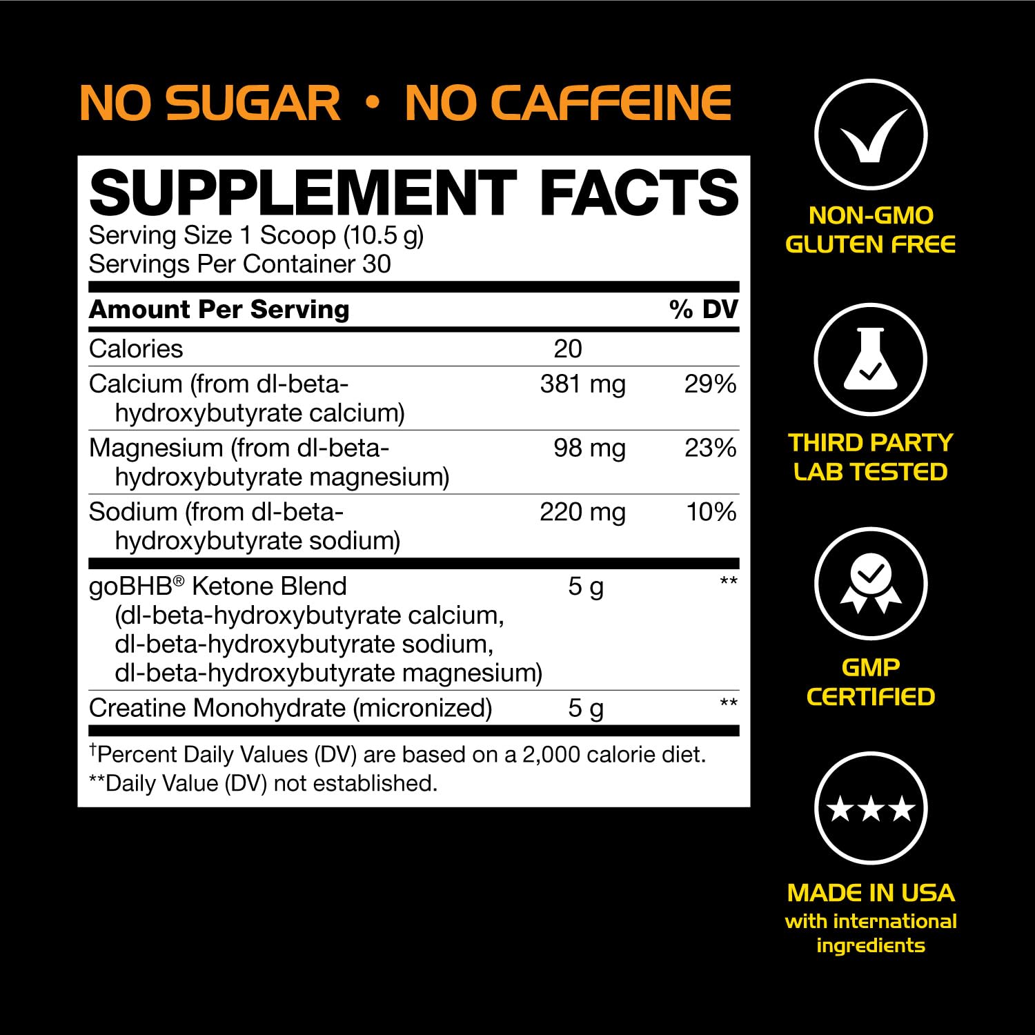 Real Ketones Creatine Monohydrate embalaje práctico y seguro.