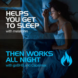 Real Ketones Night Burn: detalle de Capsimax y melatonina en la etiqueta.