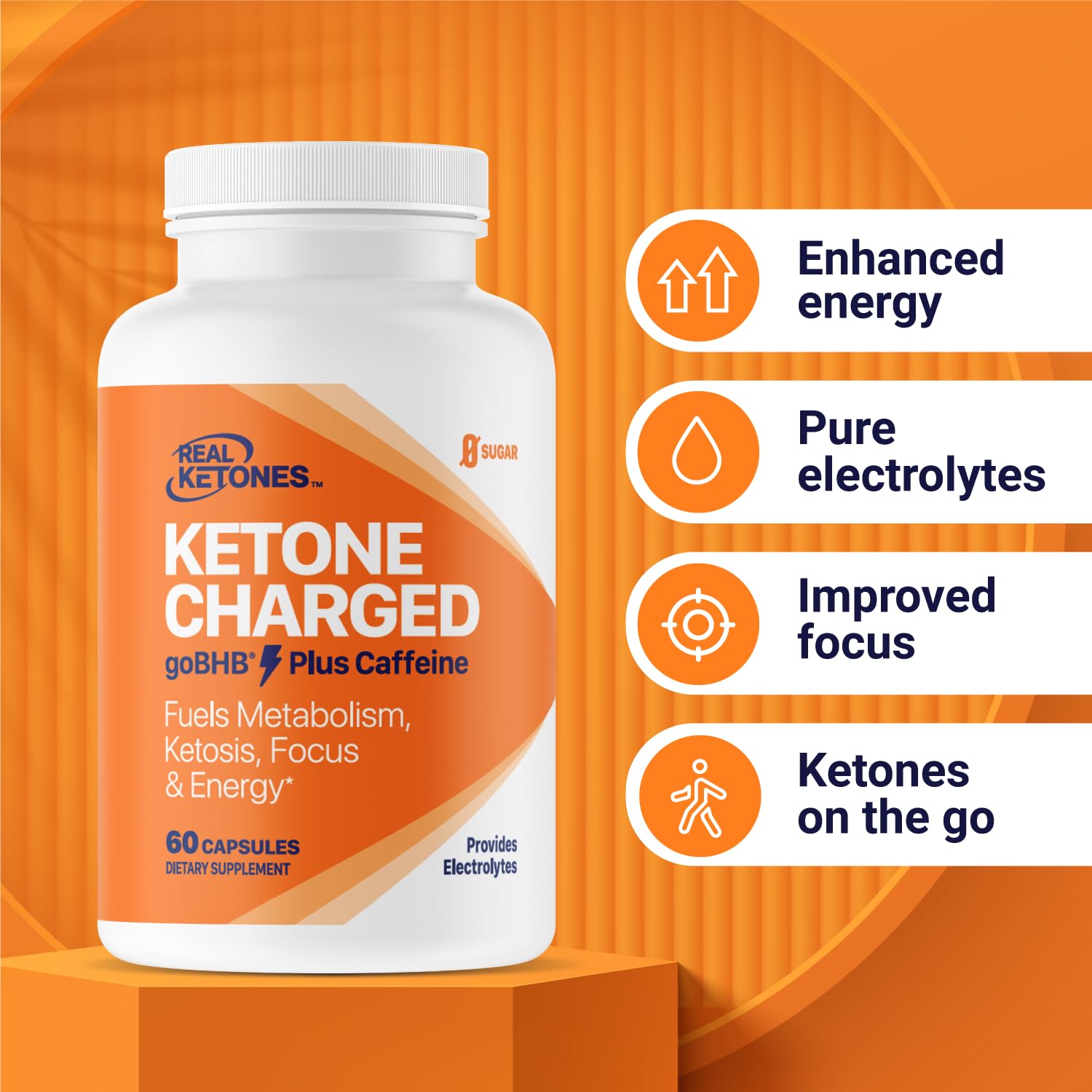 Real Ketones: empaque portátil de cápsulas para uso en cualquier lugar.