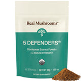 Real Mushrooms 5 Defenders polvo mezcla de hongos para apoyo al bienestar diario