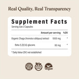 Real Mushrooms Chaga Cápsulas: libres de gluten y sin transgénicos para el paladar