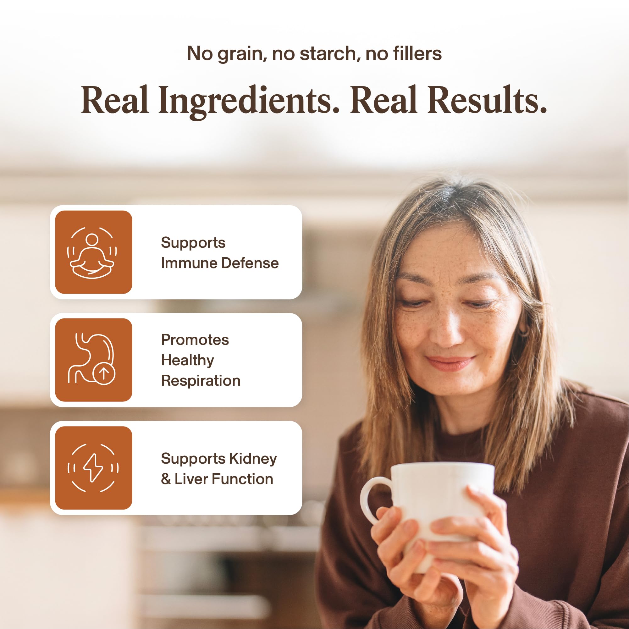 Etiqueta de Real Mushrooms Cordyceps en frasco con certificación de calidad.