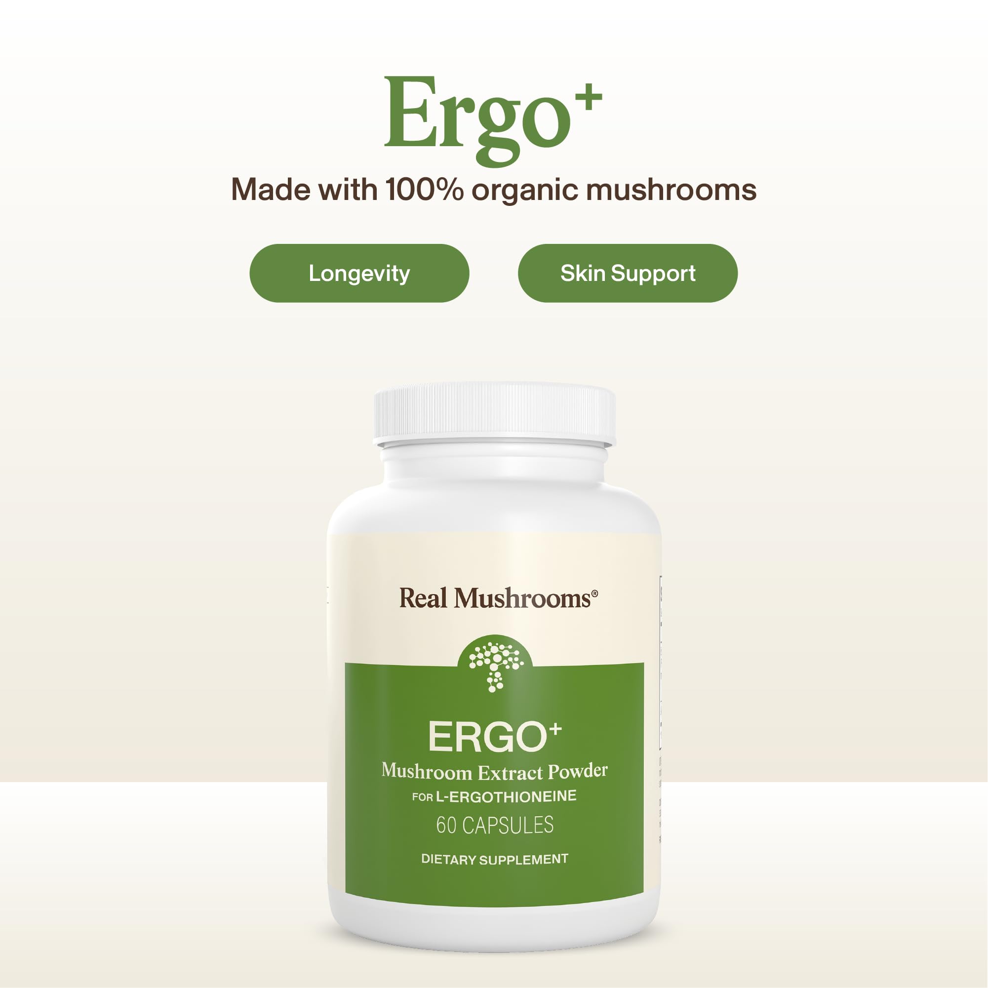 Real Mushrooms ergotionina: contenedor de cápsulas en sala de casa
