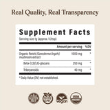 Real Mushrooms Reishi beta-glucanos 25%, verificados por terceros