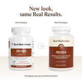 Real Mushrooms Reishi cápsulas tapa hermética para sellado seguro y preservación.