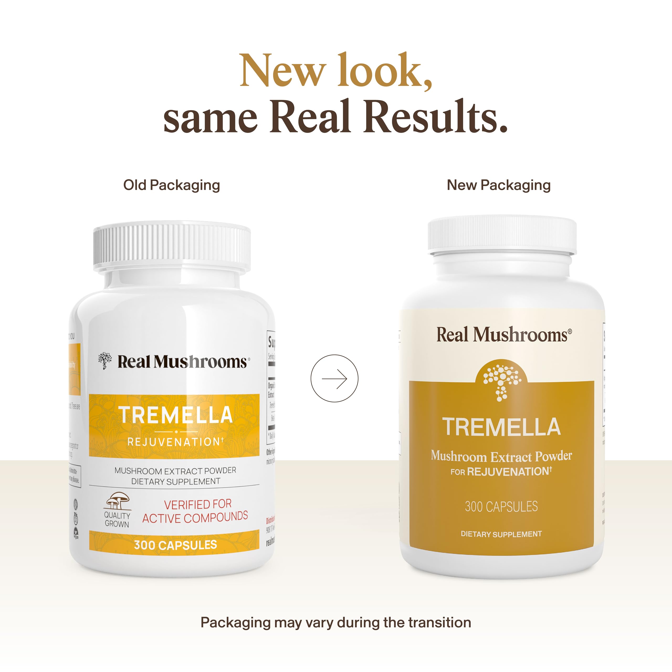 Real Mushrooms Tremella: cápsulas veganas sin gluten para consumo diario