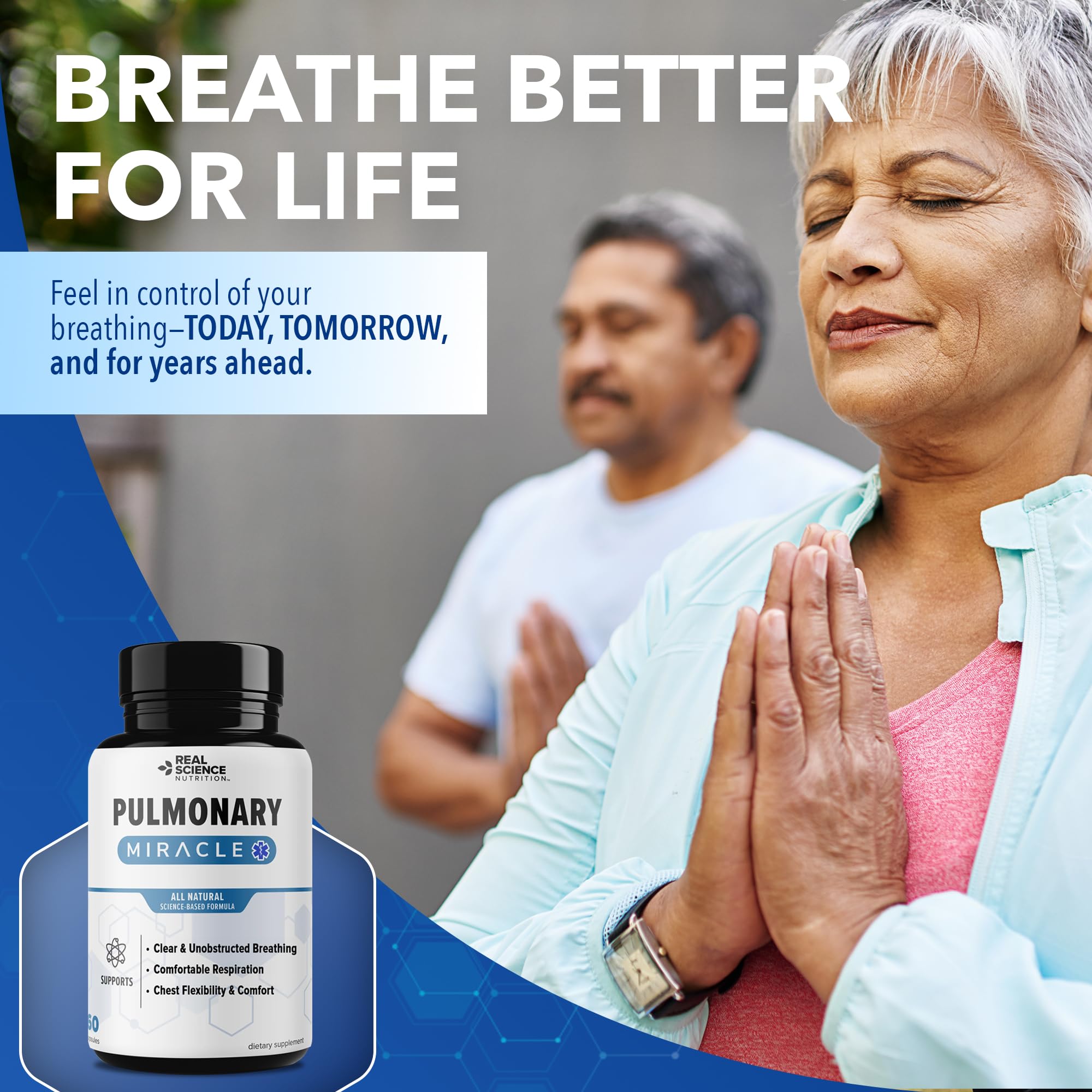 Real Science Nutrition Pulmonary Miracle: mezcla de ingredientes que favorecen la salud pulmonar.
