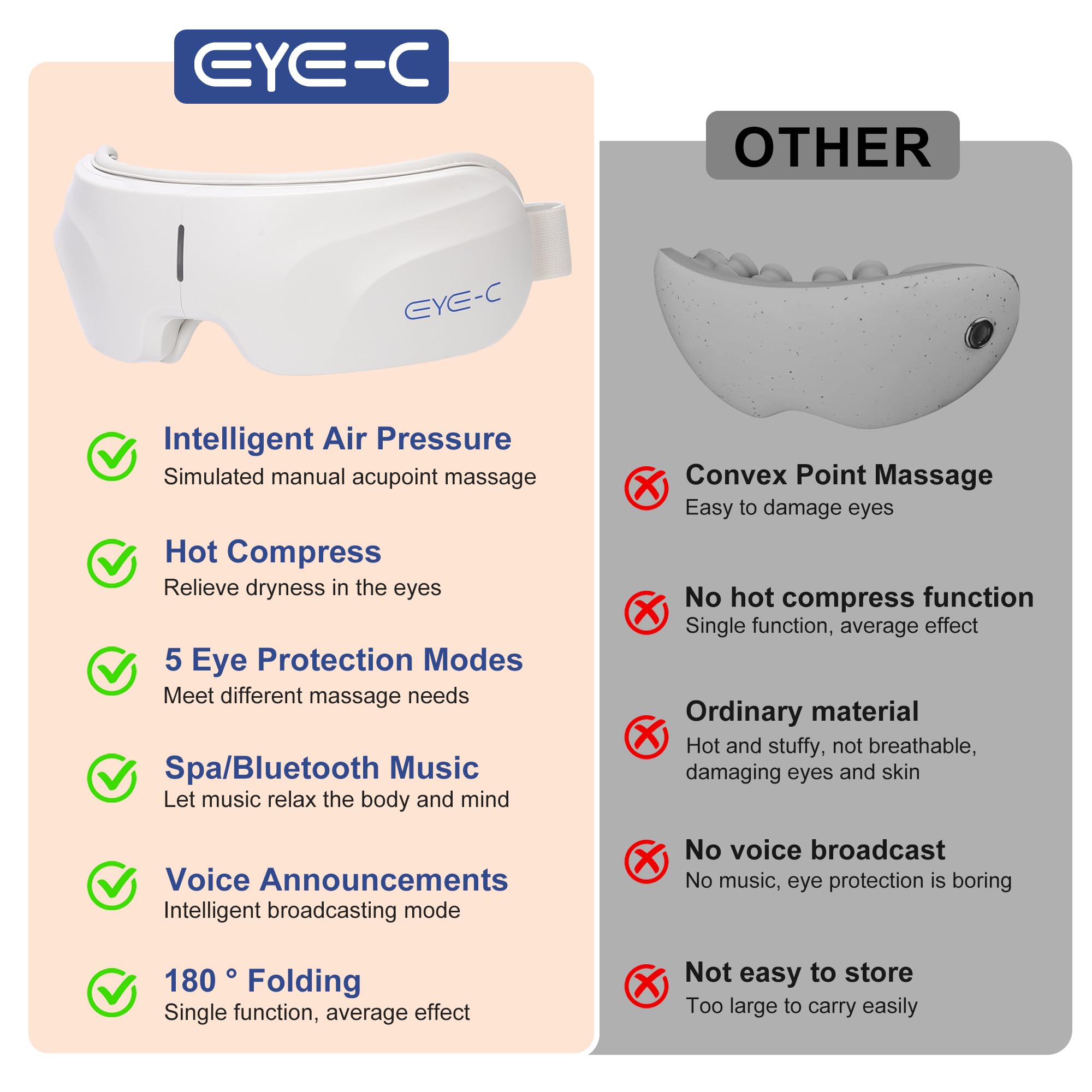 Eye-C Eye Massager diseño ligero para uso diario