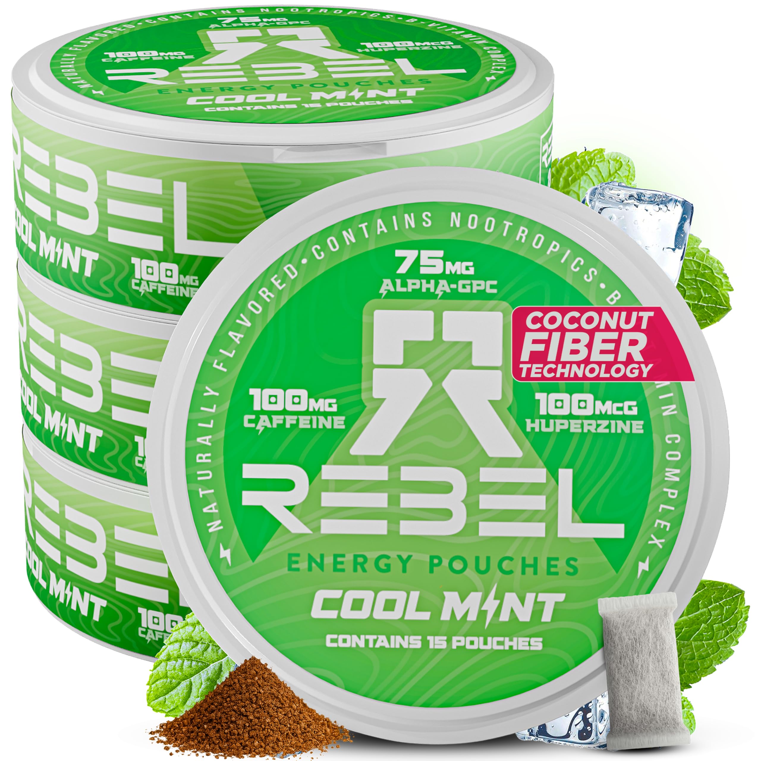 Rebel Suplementos, bolsas energizantes con cafeína y menta: energía sostenida para el día