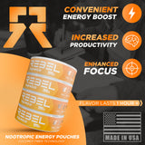 Rebel Supplements diseño pouch mango: opción portátil para energía limpia en cualquier lugar