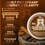 Sabor canela-mocha de Rebel Supplements con duración prolongada