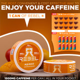 Rebel Supplements tecnología fibra coco mango bolsa: liberación suave de ingredientes activos