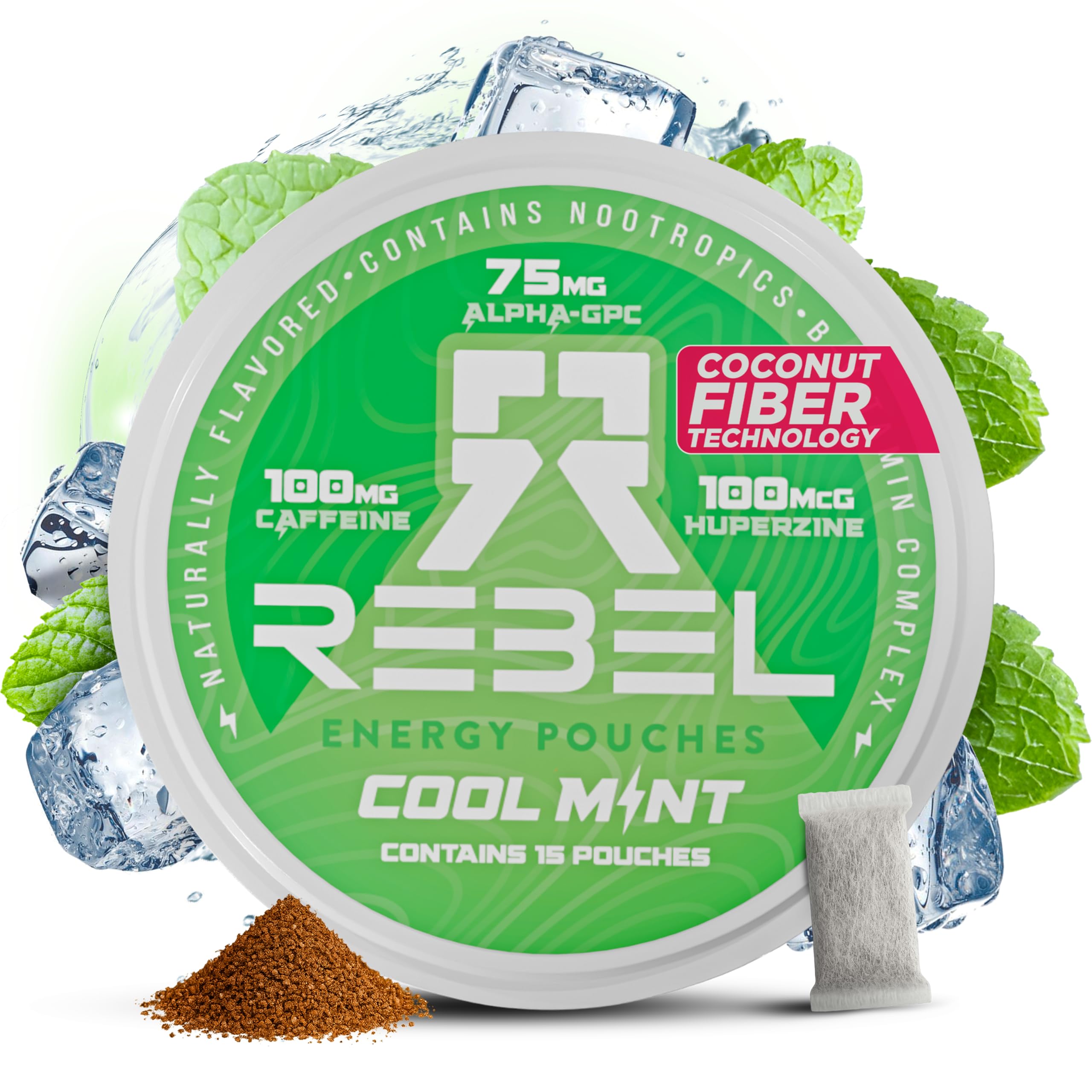 Rebel Supplements lata mentas frescas para energía sostenida durante el día.