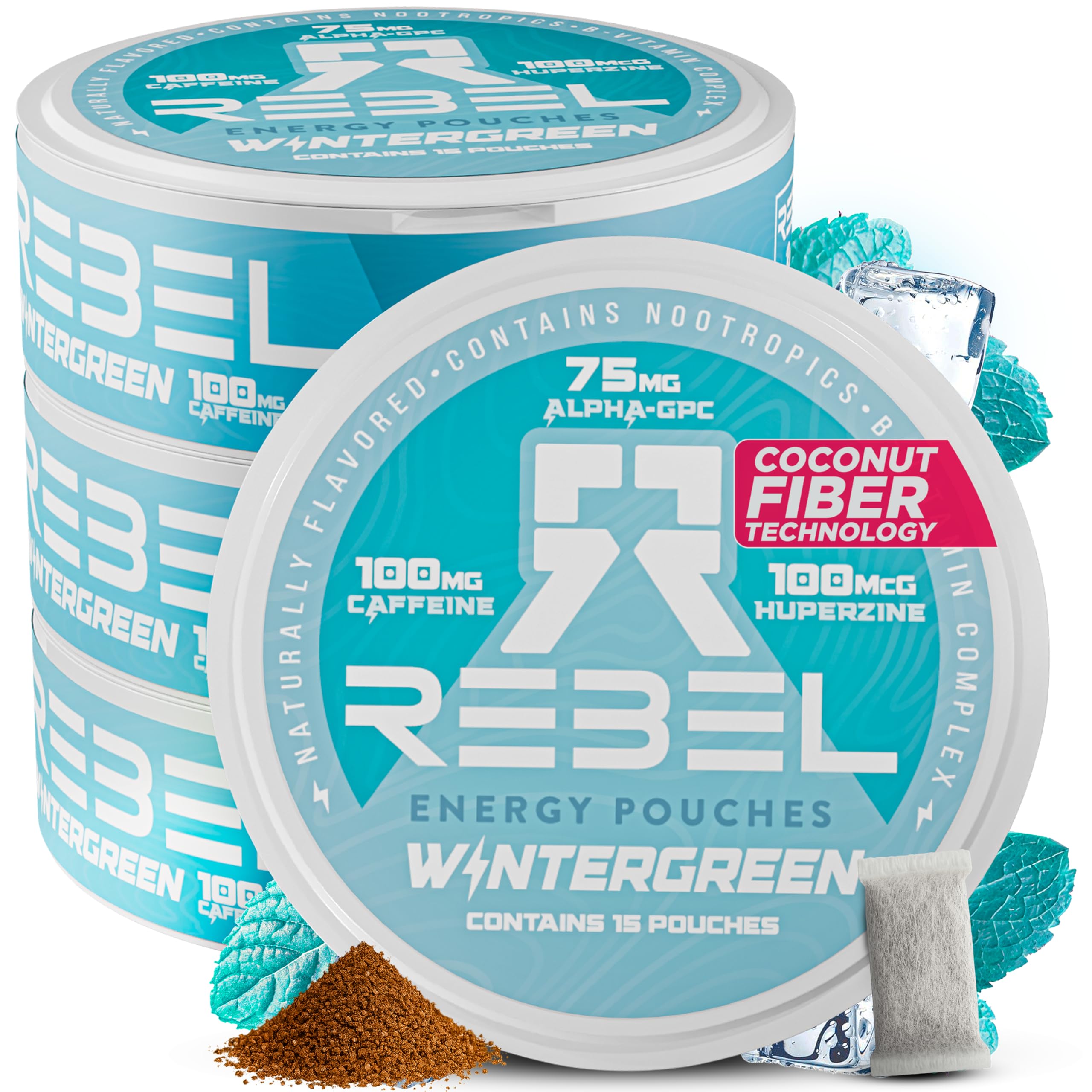 Rebel Supplements: lata con energía nootrópica y cafeína de 100 mg.