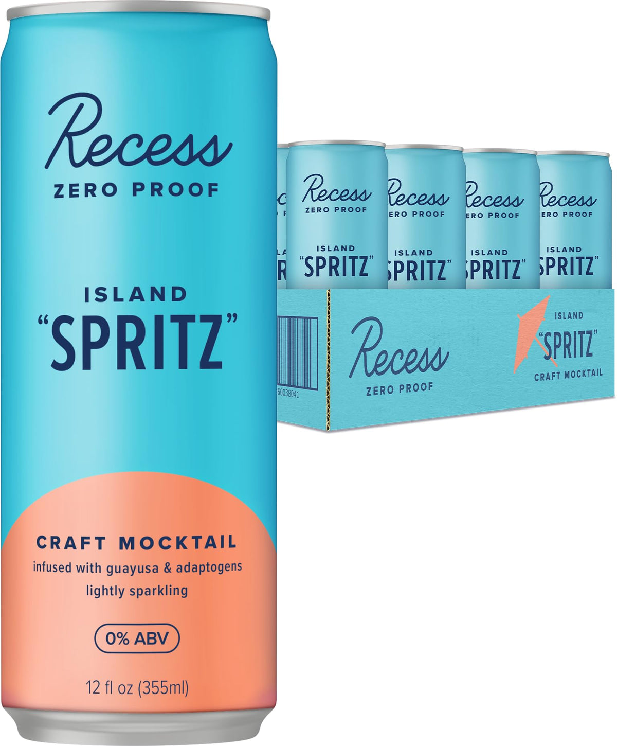Recess Island Spritz: botella con etiqueta y sabor tropical para momentos sin alcohol.