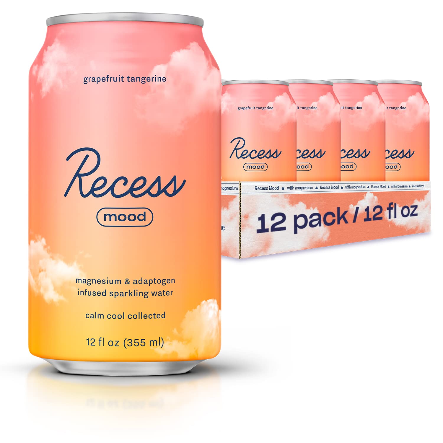 Recess Mood botella con etiqueta clara para relajación rápida