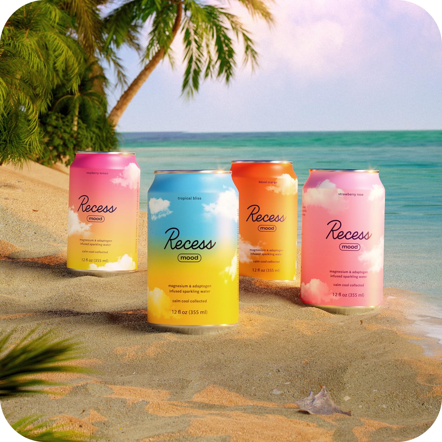 Recess Mood Frambuesa Limón, lata 12oz, sabor frambuesa y limón para relajación.