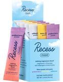 Recess Mood Powder, botella vertiendo, posible apoyo a la relajación al instante.