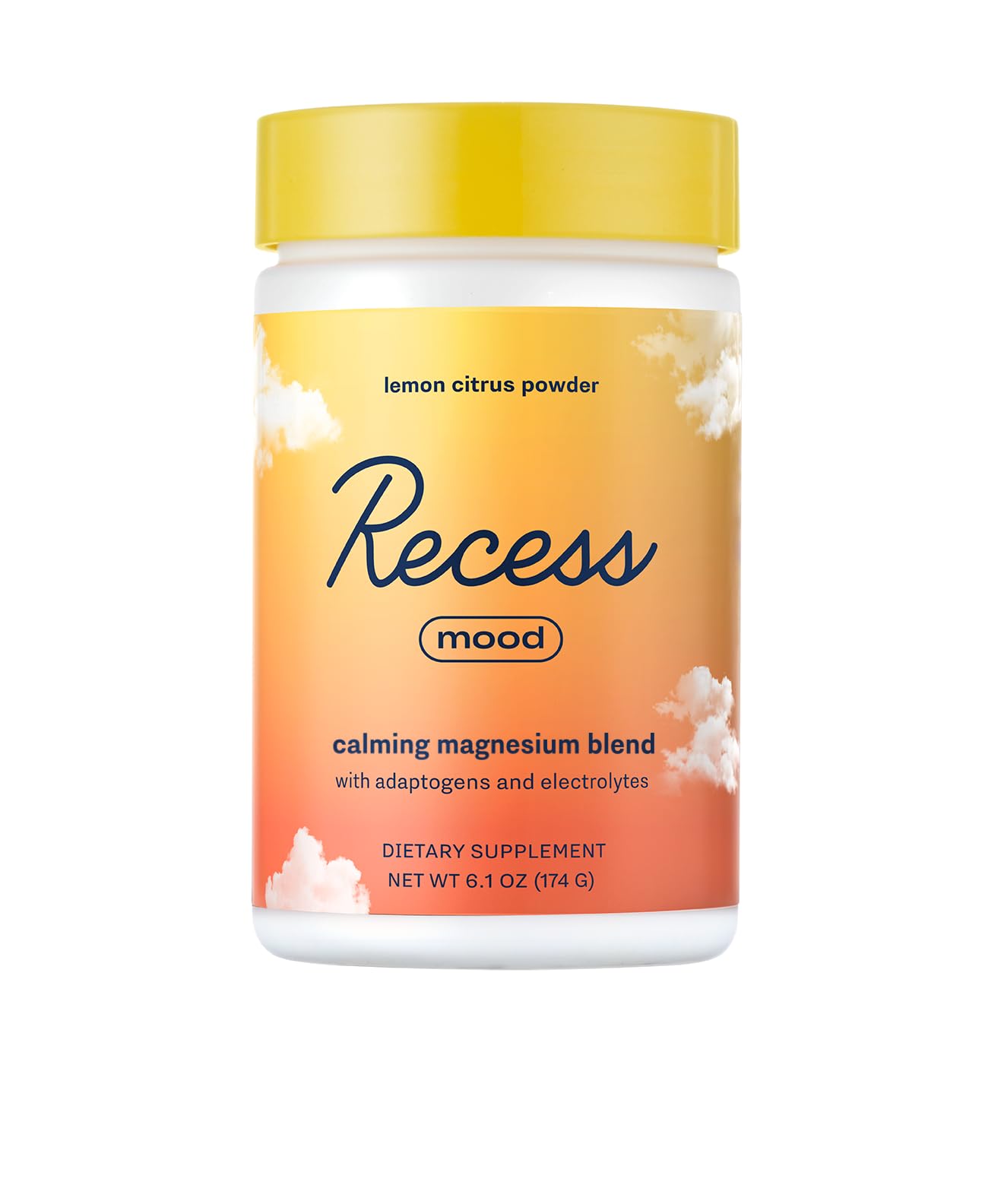 Recess Mood Powder en envase limón cítrico, formato de 28 porciones.