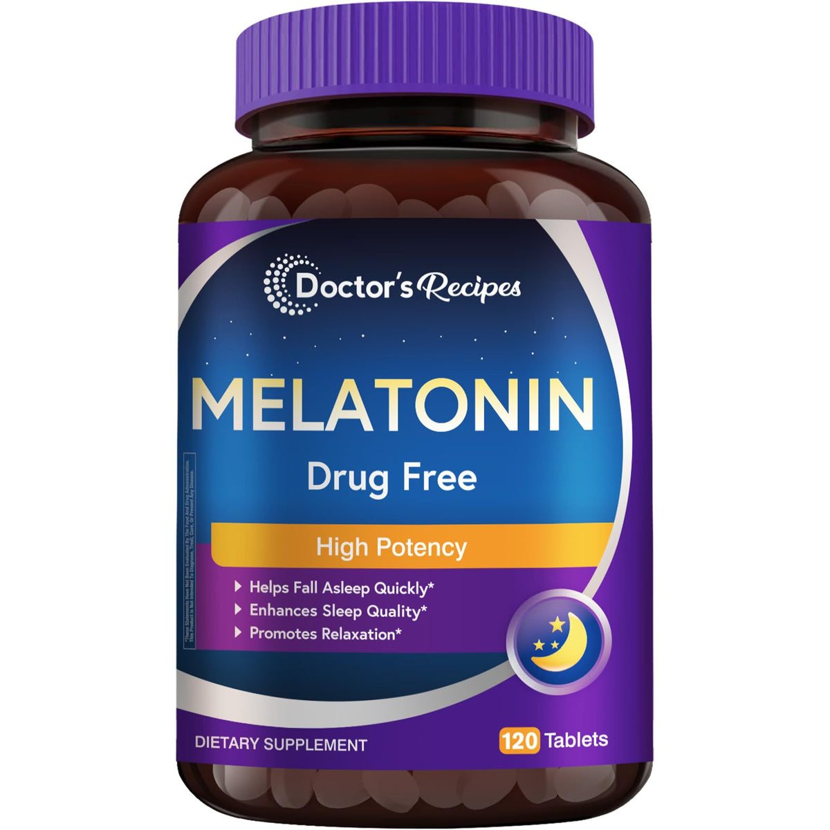 Recetas del Médico Melatonina 10 mg en botella para apoyar el descanso natural.